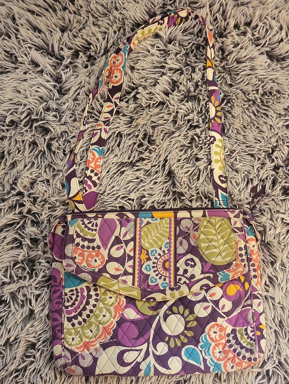 Vera Bradley Purple Multi Quilted Shoulder Bag